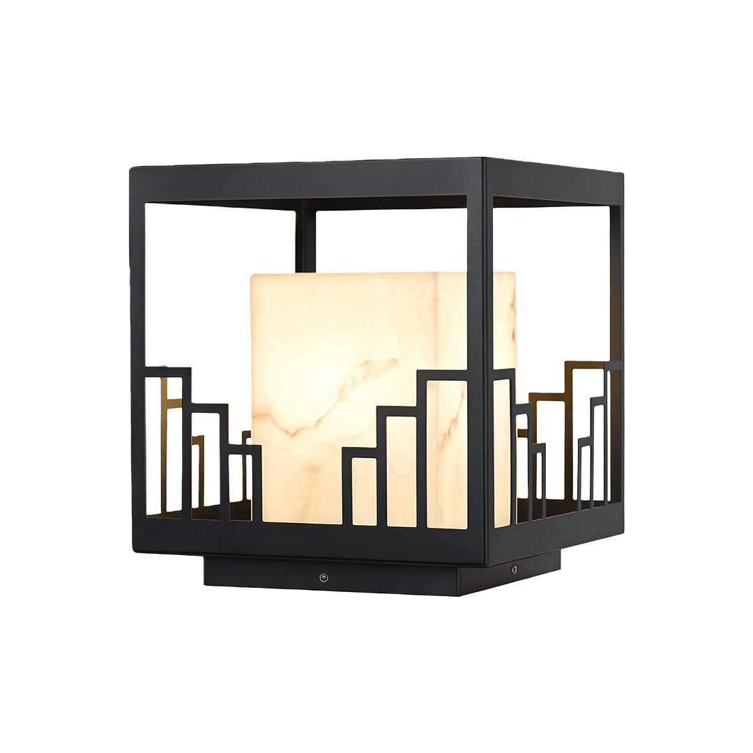 Minimalist Outdoor Pillar Light in Matte Black Stainless Steel