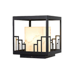 Minimalist Outdoor Pillar Light in Matte Black Stainless Steel