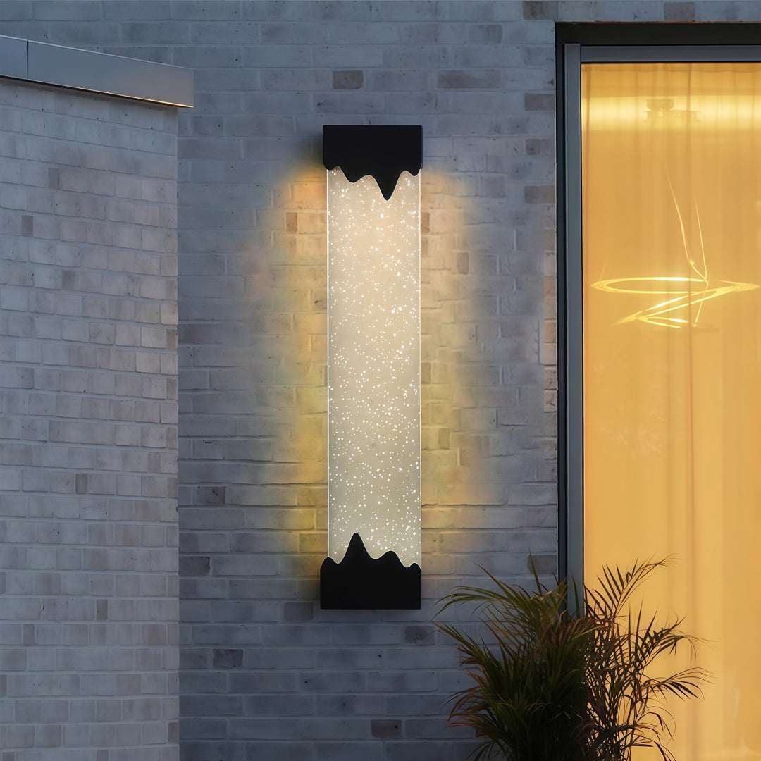 Linear Crystal Wall Sconce in Matte Black, Modern Minimalist LED Lighting