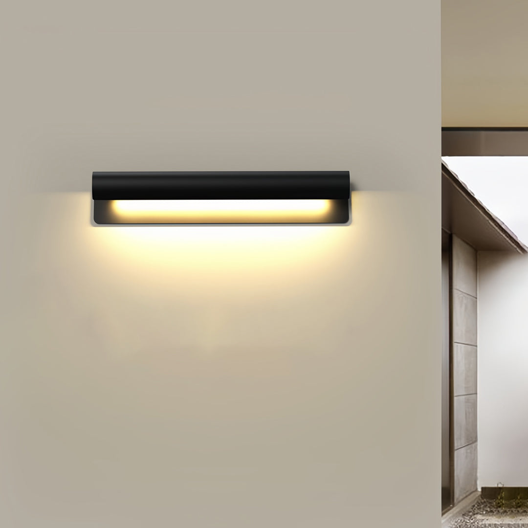 Copper Linear Outdoor Wall Sconce with Warm LED Light, IP65 Waterproof
