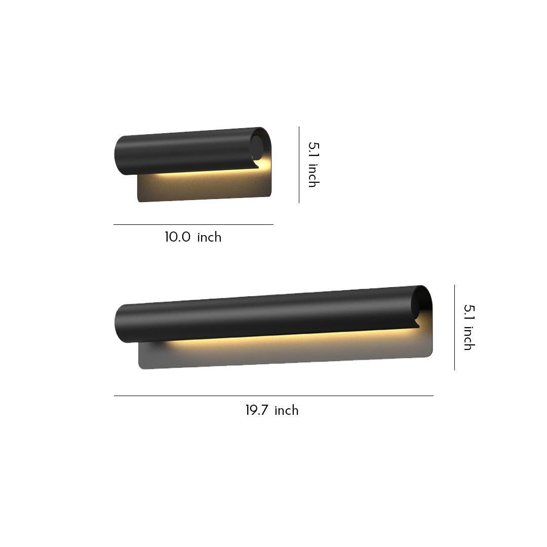 Copper Linear Outdoor Wall Sconce with Warm LED Light, IP65 Waterproof