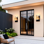Crystal Outdoor Wall Sconce — IP65 Waterproof LED Light in Black Stainless Steel