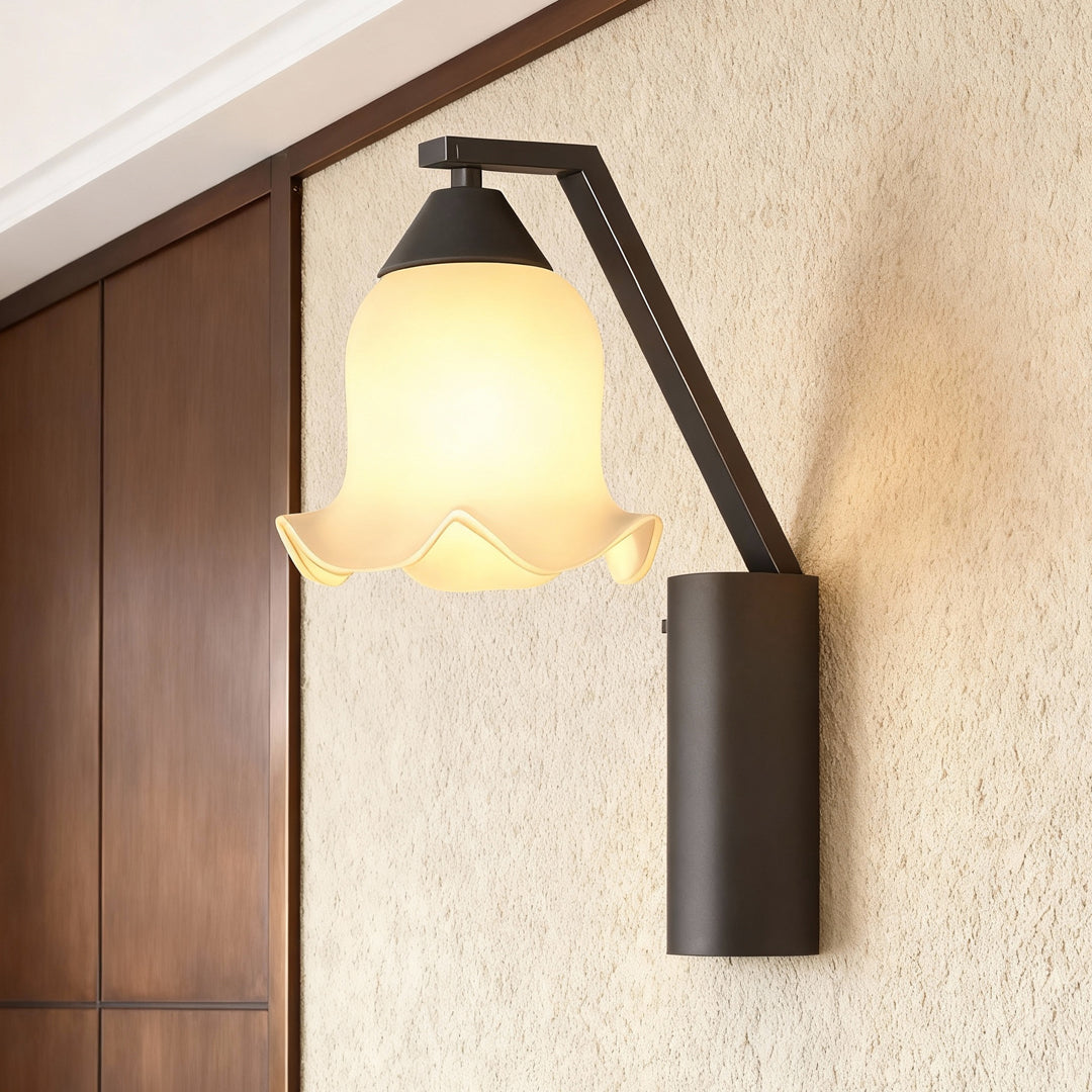 Modern Flower Wall Sconce for Outdoor Garden and Patio Lighting
