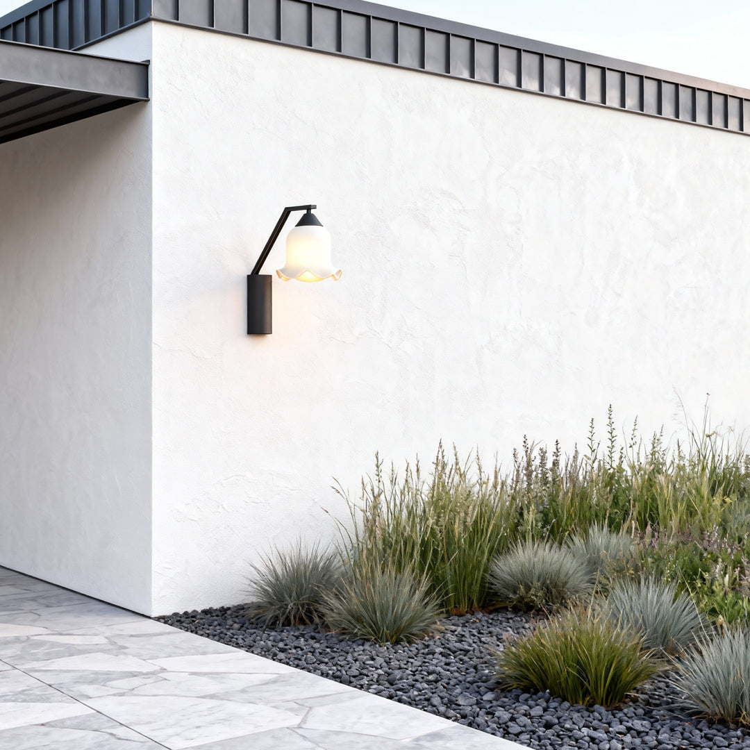 Modern Flower Wall Sconce for Outdoor Garden and Patio Lighting