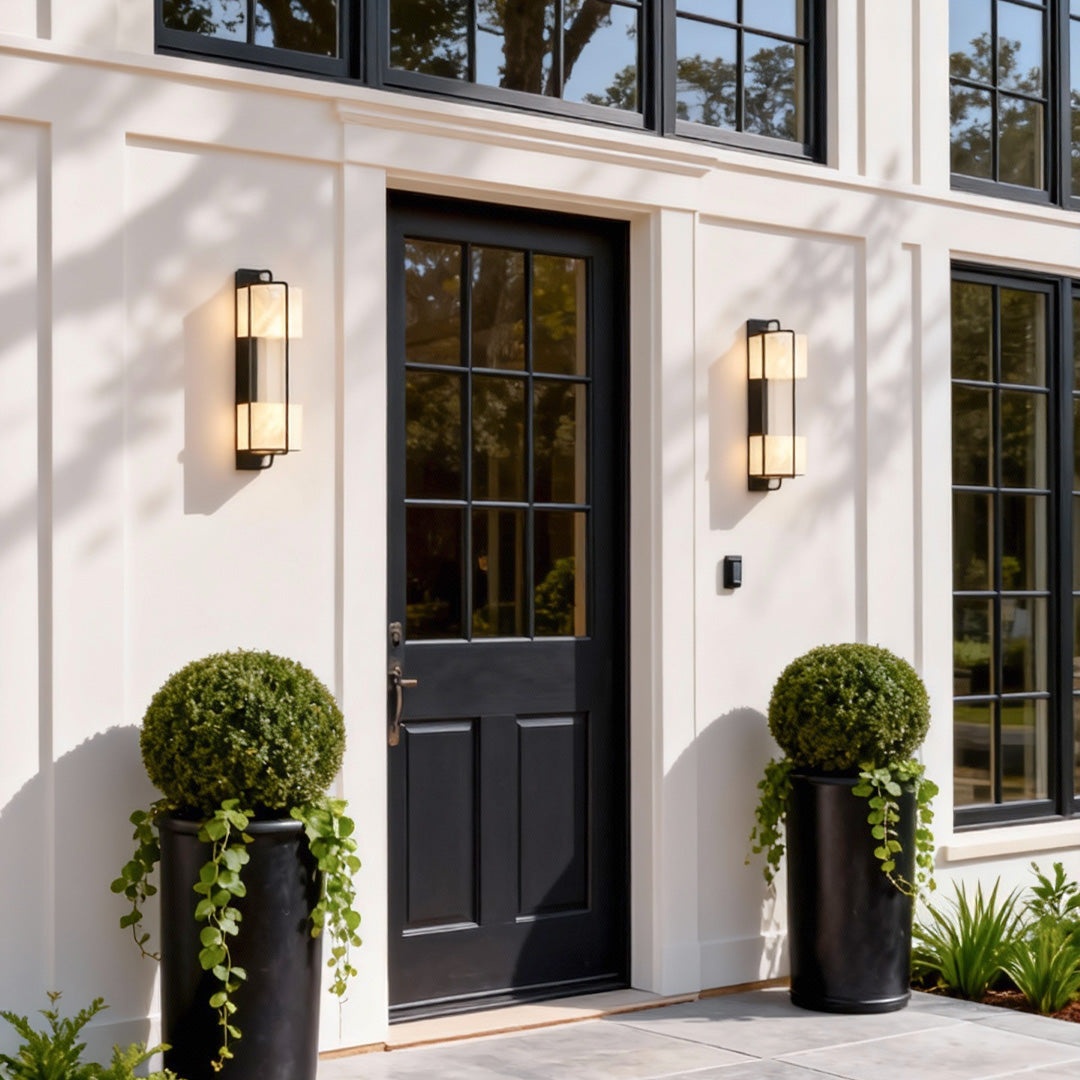 Luma Marble Outdoor Wall Sconce – Contemporary LED Lighting