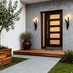 Aurelia Multi-Branch Outdoor Wall Sconce in Black Stainless Steel