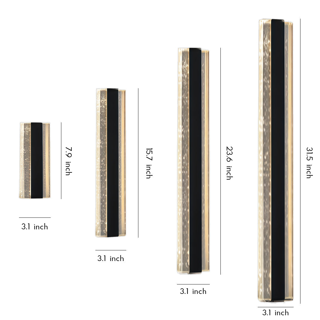 Luma Crystal Linear Wall Sconce — Waterproof LED Outdoor Lighting