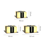 Outdoor Pillar Lights with Faux Marble Shade in Black Stainless Steel