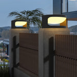 Round Outdoor Pillar Cap Light in Stainless Steel for Courtyard and Fence Posts