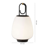 Portable Table Lamp with USB Charging, Mid-Century Design in Iron and Glass