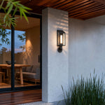Geometric Outdoor Wall Sconce in Black or Gold, IP65 Waterproof LED