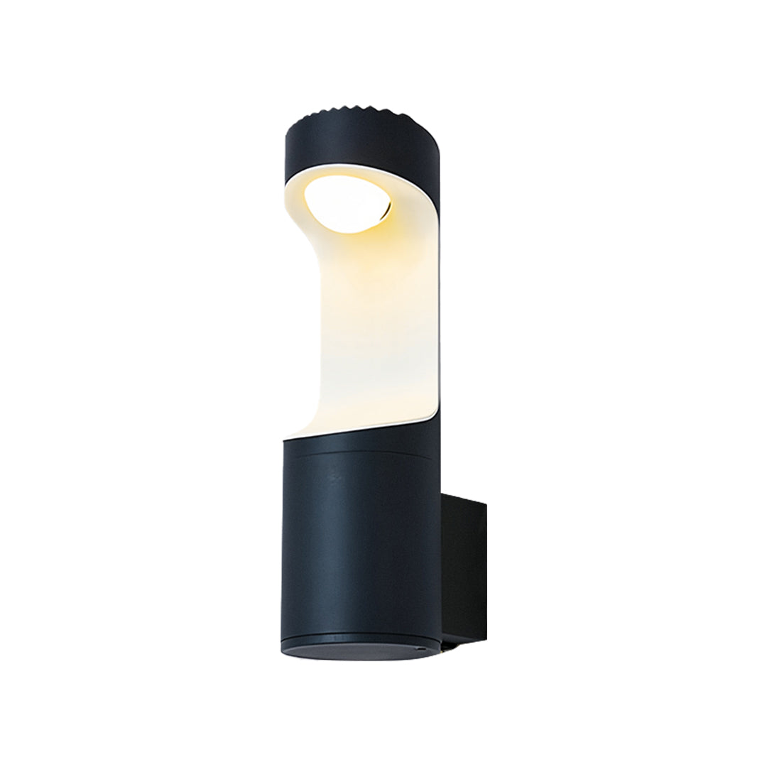 Modern Outdoor Wall Sconce with Adjustable Color Temperature, Black Aluminum