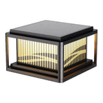 Wave Pattern LED Pillar Light – Modern Outdoor Post Lamp in Black