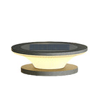 Modern Round Outdoor Pillar Lights in Black Stainless Steel