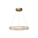 Italian Round Crystal Chandelier in Gold with LED Illumination