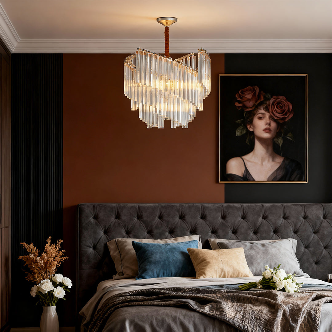 Aurelia Vintage Crystal Chandelier in Copper, Nickel, or Black – Modern Luxury Ceiling Light