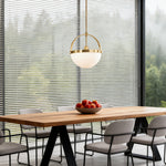 Aurelia Gold and White Glass Pendant Light, Minimalist Ceiling Lamp