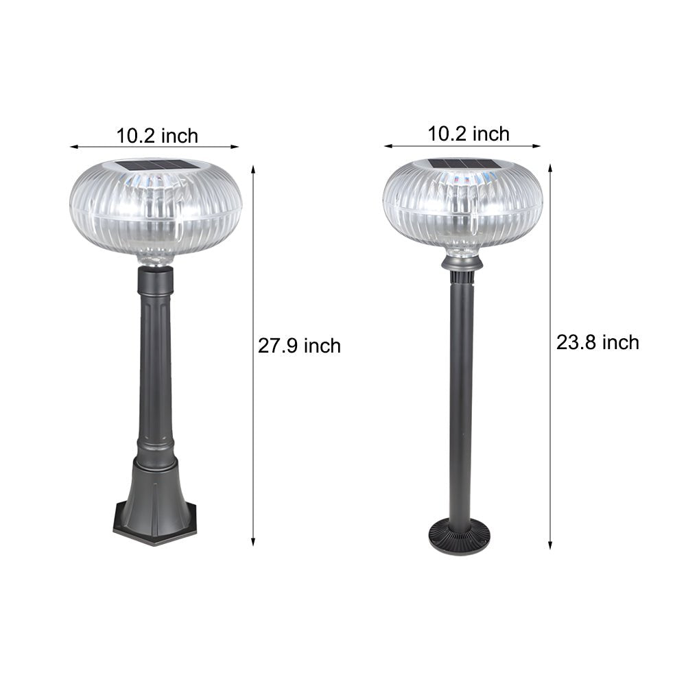 Modern Solar LED Bollard Light with Oval Acrylic Shade for Landscape