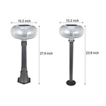 Modern Solar LED Bollard Light with Oval Acrylic Shade for Landscape