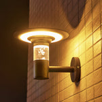 Solar-Powered Architectural Wall Sconce for Outdoor Elegance