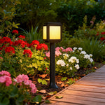 Modern Solar Path Lights with Aluminum Frame and Acrylic Shade