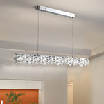 Linear Crystal Pendant Light in Silver Finish for Modern Interiors