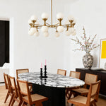 Nordic Bubble Glass Chandelier in Polished Copper with Clear Glass Shades
