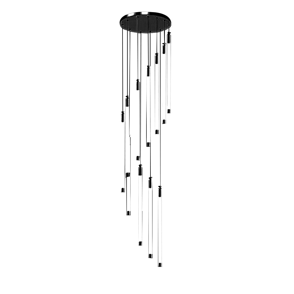 Spiral Acrylic Tube Staircase Chandelier with Adjustable LED Lighting