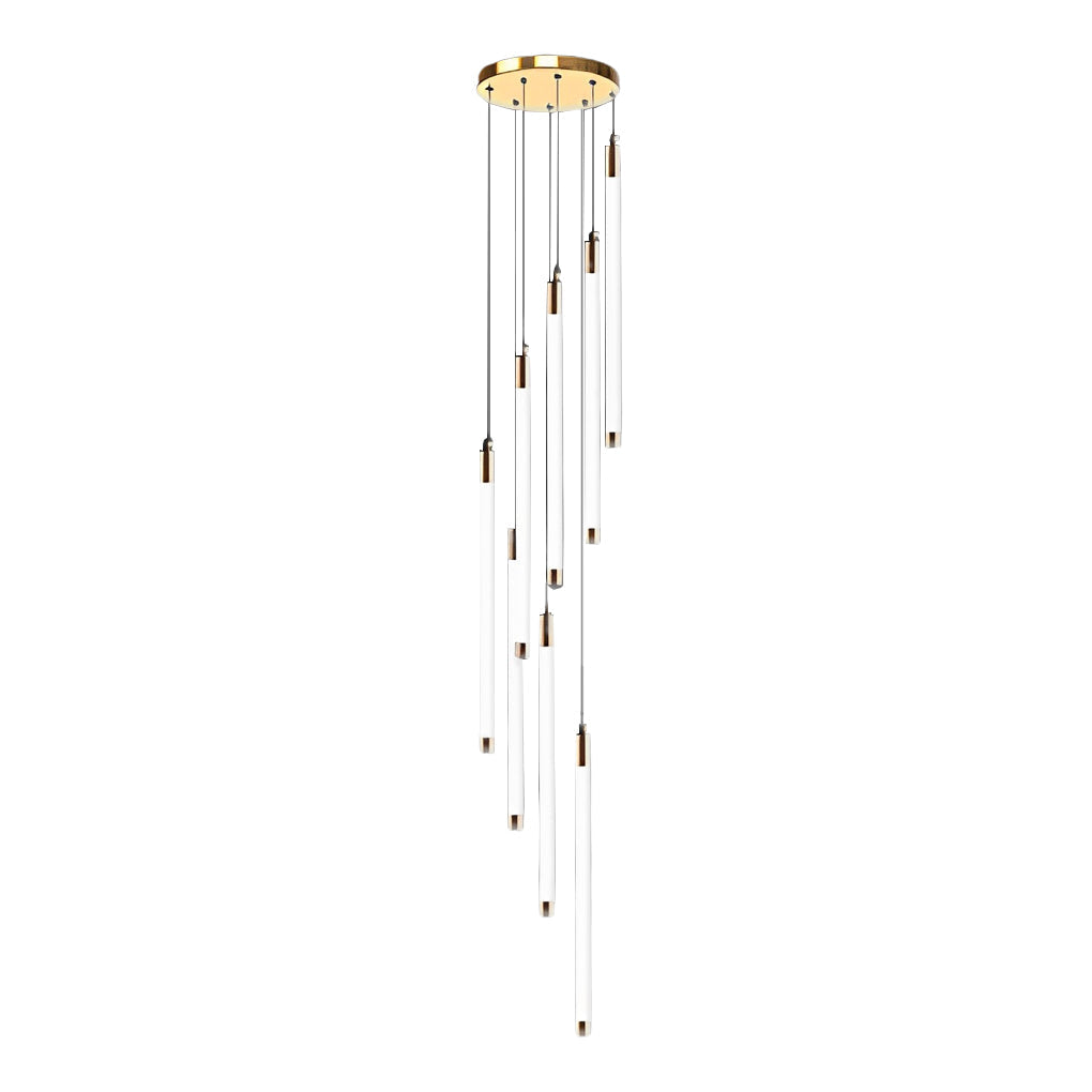 Spiral Acrylic Tube Staircase Chandelier with Adjustable LED Lighting