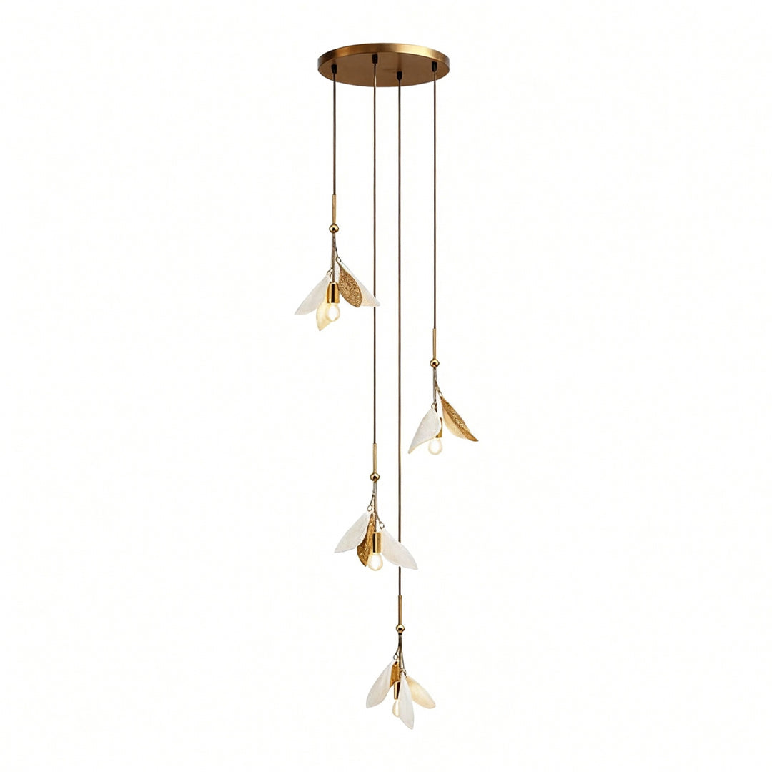 Artisan Ceramic Flower Chandelier for Staircases and Grand Interiors