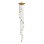 Artisan Ceramic Flower Chandelier for Staircases and Grand Interiors
