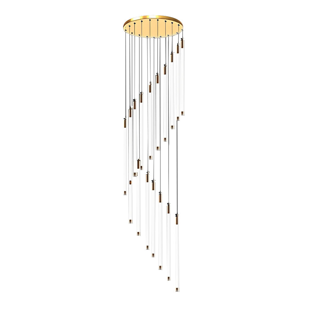 Spiral Acrylic Tube Staircase Chandelier with Adjustable LED Lighting