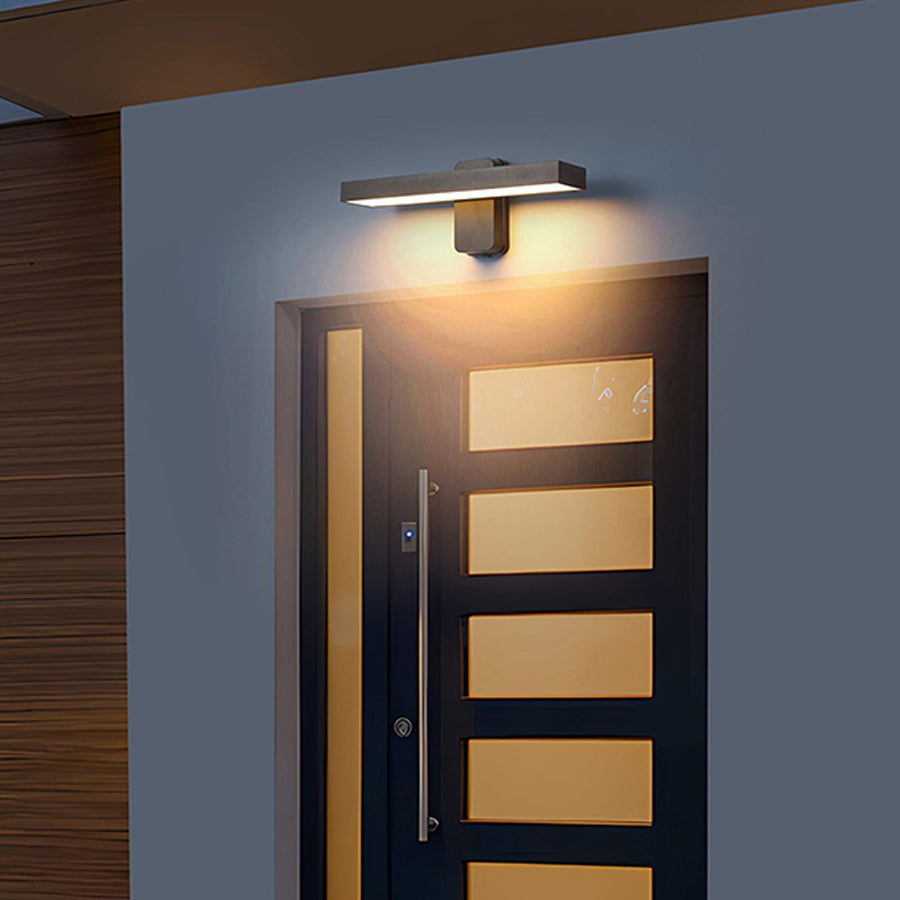 Modern Outdoor Wall Sconce with Adjustable LED Light, IP65 Waterproof