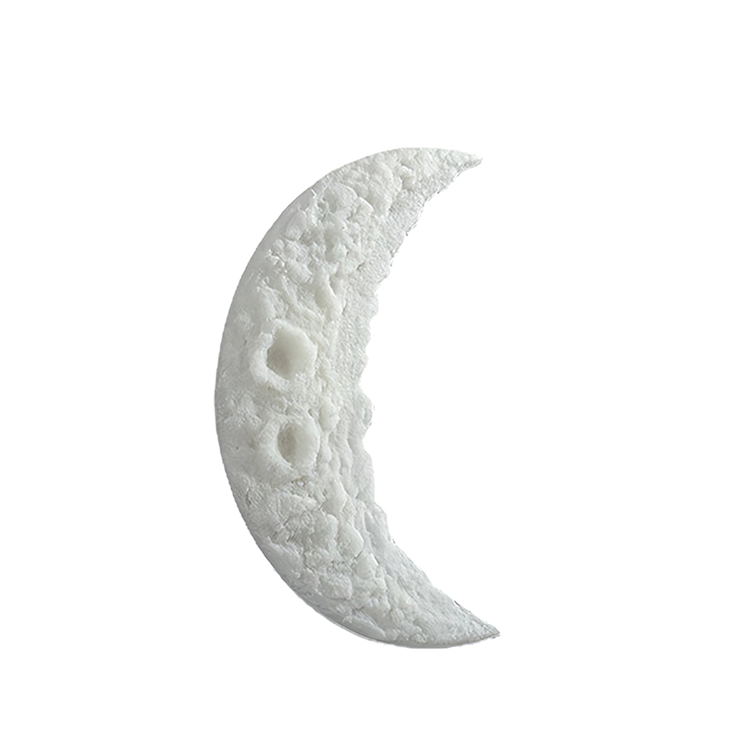 Modern Minimalist Crescent Moon LED Wall Sconce in White Resin
