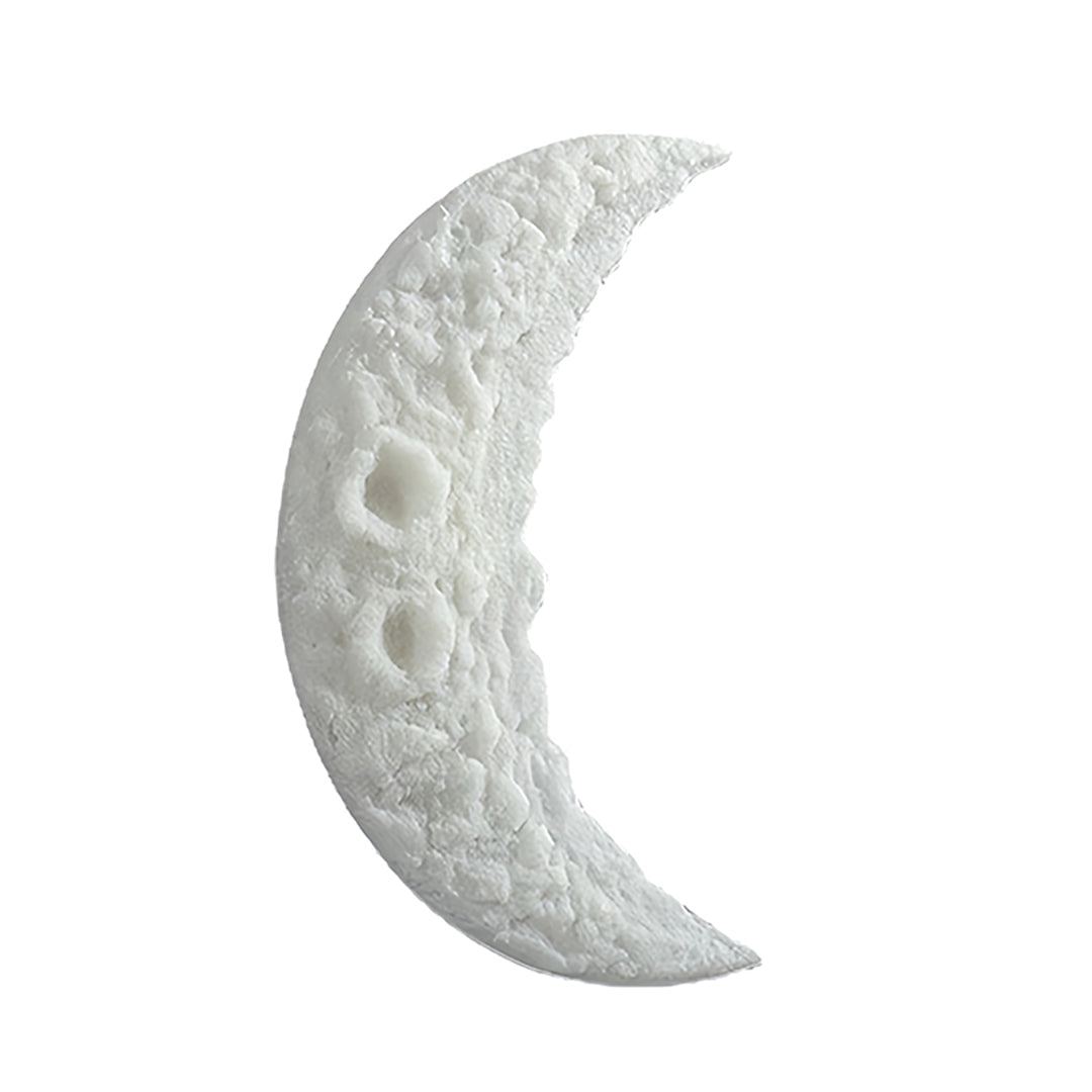 Modern Minimalist Crescent Moon LED Wall Sconce in White Resin