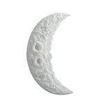 Modern Minimalist Crescent Moon LED Wall Sconce in White Resin