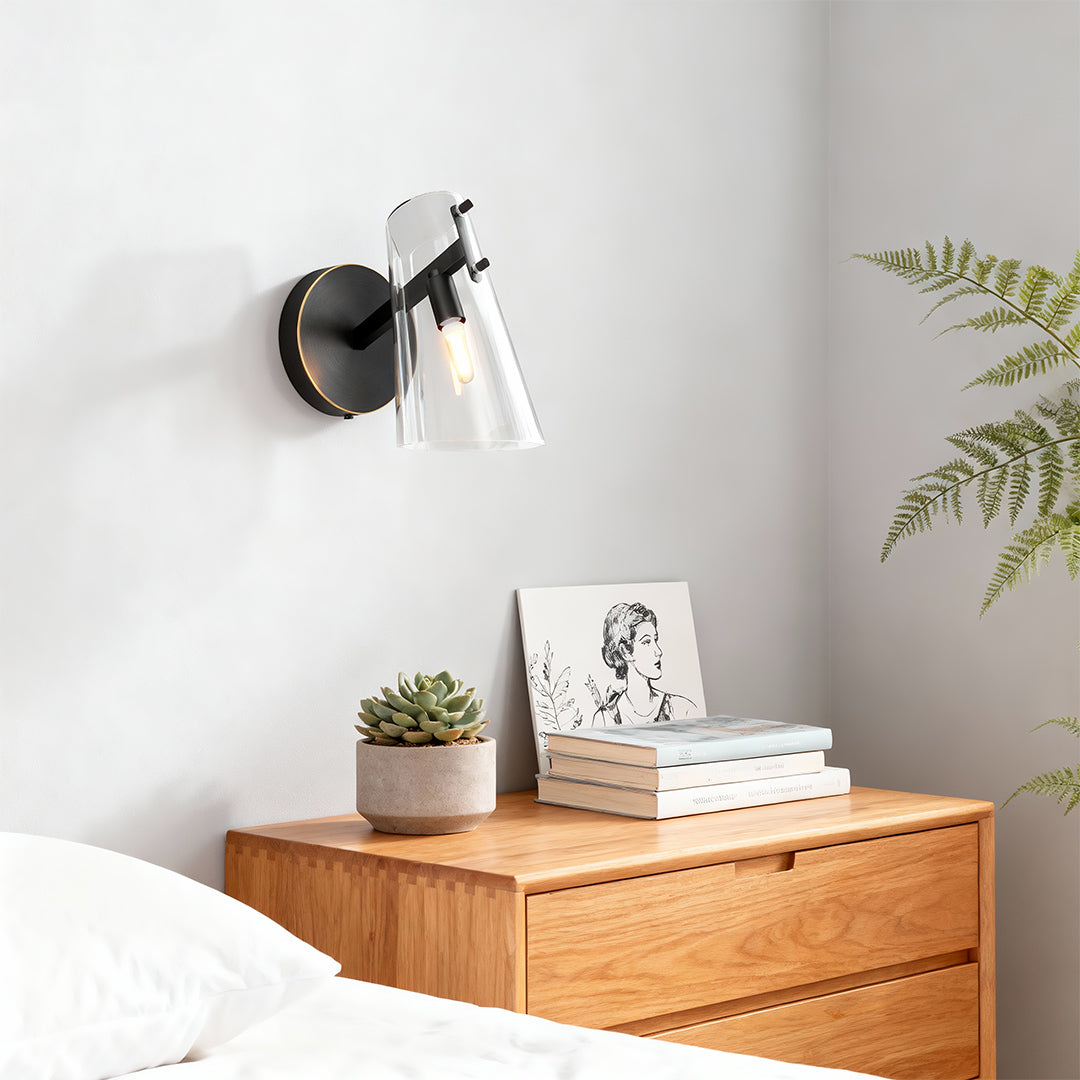 Aurelia Minimalist Wall Sconce in Copper, Nickel, or Black