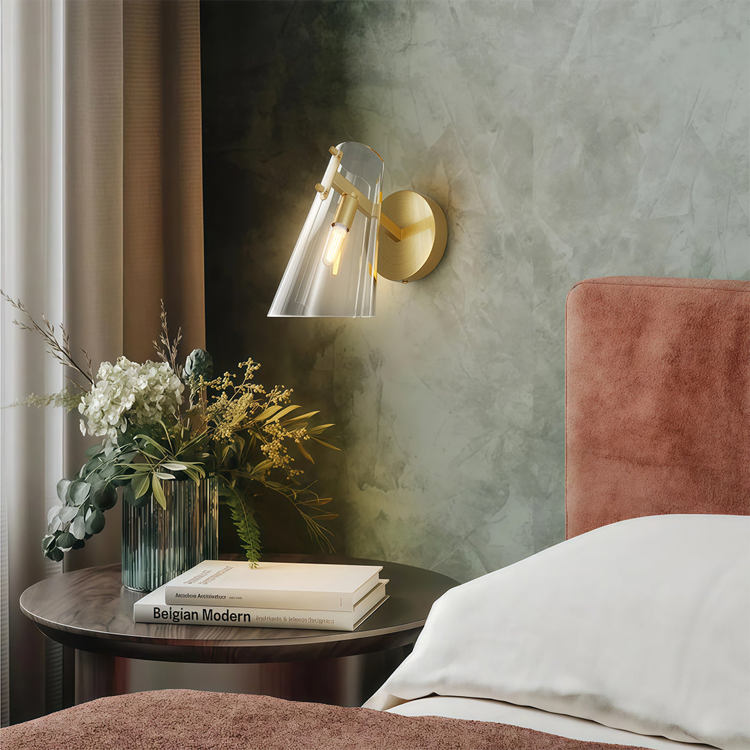 Aurelia Minimalist Wall Sconce in Copper, Nickel, or Black