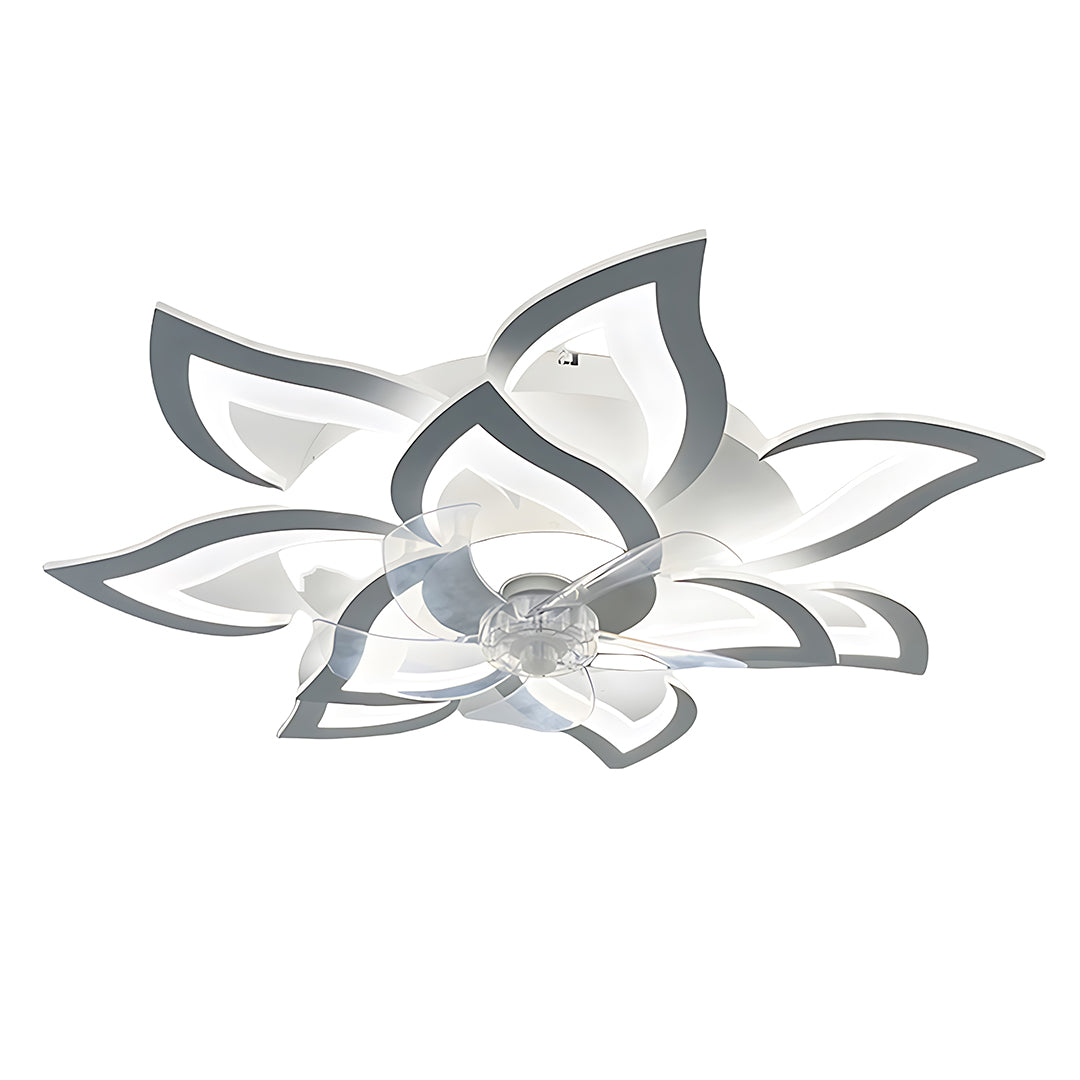 Modern White Ceiling Fan with Dimmable LED Light and Remote Control