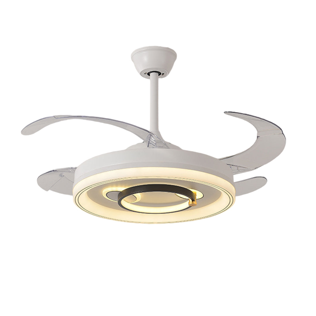 Aura Nordic Ceiling Fan with Integrated LED Light, White Minimalist Design