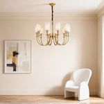 Copper Fabric Shade Chandelier Modern Minimalist Ceiling Light