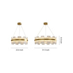 Aurelia Copper Modern Chandelier with Cloud Stone Shade
