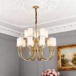 Copper Fabric Shade Chandelier Modern Minimalist Ceiling Light