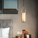 Aurelia Copper Pendant Light with Natural Stone Shade
