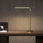 Linear LED Table Lamp in Brushed Copper with Adjustable Head