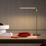 Linear LED Table Lamp in Brushed Copper with Adjustable Head