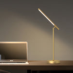 Linear LED Table Lamp in Brushed Copper with Adjustable Head