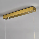 Copper Linear Pendant Light with Cloud Stone Shade
