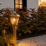 Solid Brass Copper Outdoor Path Light with Clear Glass Shade