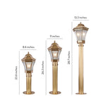 Solid Copper Outdoor Path Light with Clear Glass Shade